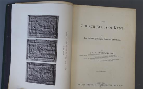 Stahlschmidt, John Charles Lett - The Church Bells of Kent, 8vo, original green embossed cloth, Elliot Stock, London 1887